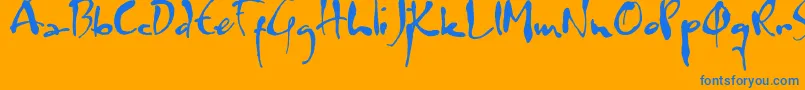 Watermark Font – Blue Fonts on Orange Background