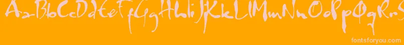 Watermark Font – Pink Fonts on Orange Background