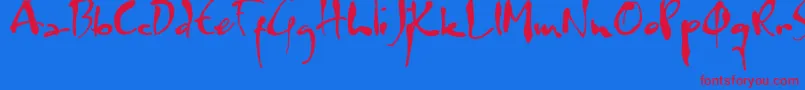 Watermark Font – Red Fonts on Blue Background
