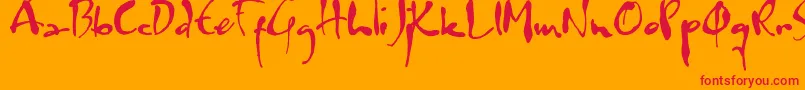 Watermark Font – Red Fonts on Orange Background