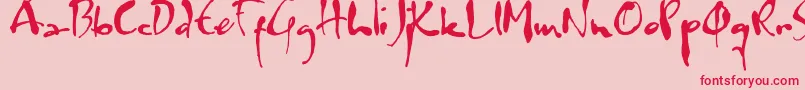 Watermark Font – Red Fonts on Pink Background