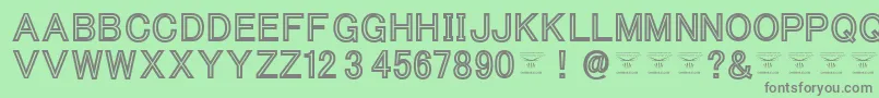 フォントThacoolkidzBlack – 緑の背景に灰色の文字