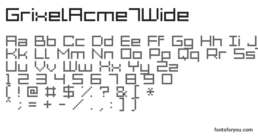 Шрифт GrixelAcme7Wide – алфавит, цифры, специальные символы