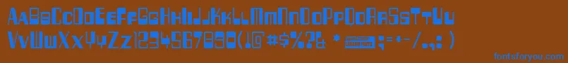 256bytes Font – Blue Fonts on Brown Background