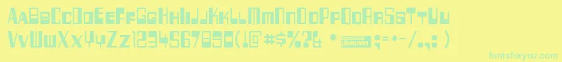 256bytes Font – Green Fonts on Yellow Background