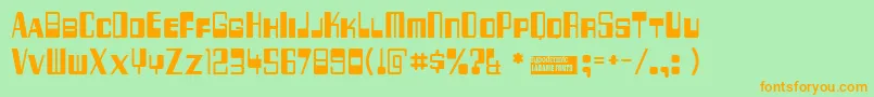 256bytes Font – Orange Fonts on Green Background