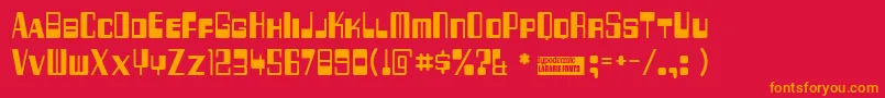 256bytes Font – Orange Fonts on Red Background