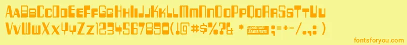 256bytes Font – Orange Fonts on Yellow Background