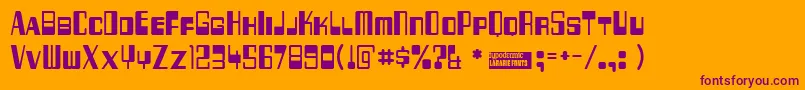 256bytes Font – Purple Fonts on Orange Background