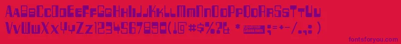 256bytes Font – Purple Fonts on Red Background