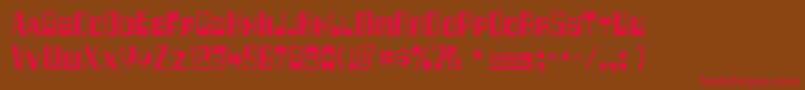 256bytes Font – Red Fonts on Brown Background