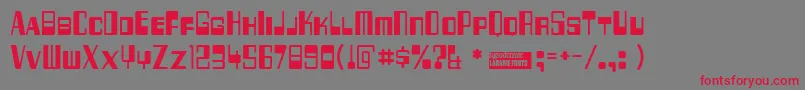 256bytes Font – Red Fonts on Gray Background