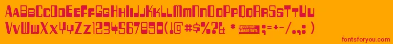 256bytes Font – Red Fonts on Orange Background