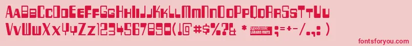 フォント256bytes – ピンクの背景に赤い文字