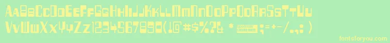 256bytes Font – Yellow Fonts on Green Background