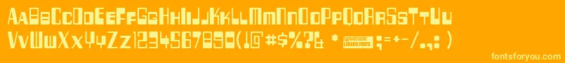 256bytes Font – Yellow Fonts on Orange Background