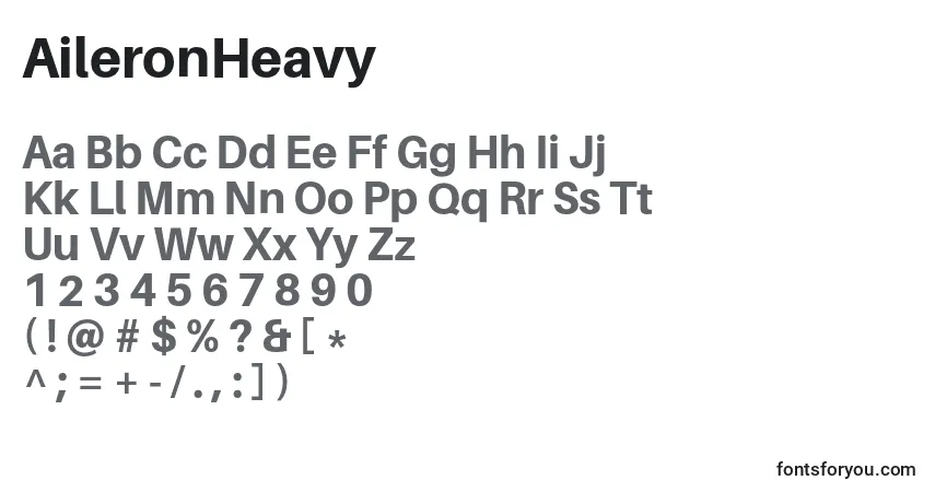 A fonte AileronHeavy – alfabeto, números, caracteres especiais