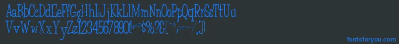 フォントFairchild85Regular – 黒い背景に青い文字