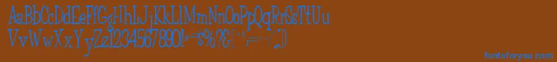 フォントFairchild85Regular – 茶色の背景に青い文字