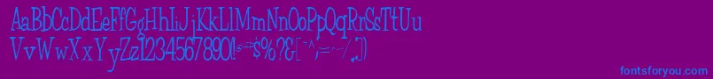フォントFairchild85Regular – 紫色の背景に青い文字