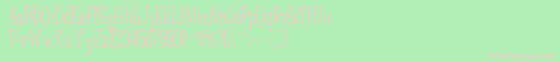 フォントFairchild85Regular – 緑の背景にピンクのフォント