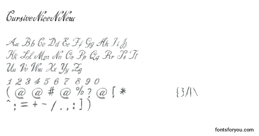 Schriftart CursiveNiceNNew – Alphabet, Zahlen, spezielle Symbole