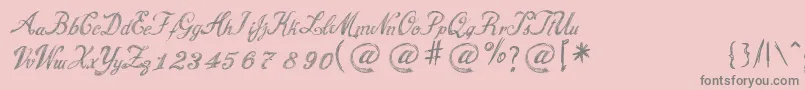 CursiveNiceNNew-Schriftart – Graue Schriften auf rosa Hintergrund