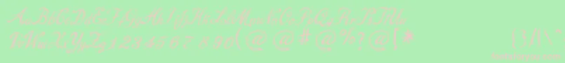 CursiveNiceNNew Font – Pink Fonts on Green Background