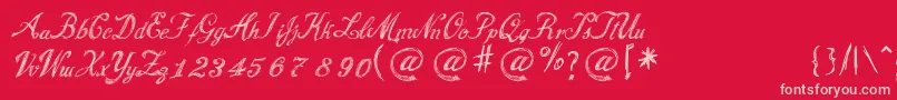 CursiveNiceNNew Font – Pink Fonts on Red Background