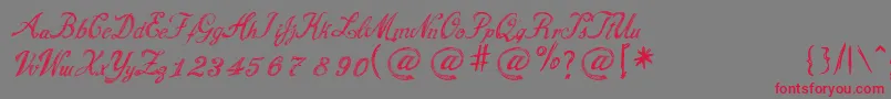 CursiveNiceNNew Font – Red Fonts on Gray Background