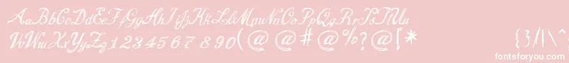 CursiveNiceNNew Font – White Fonts on Pink Background