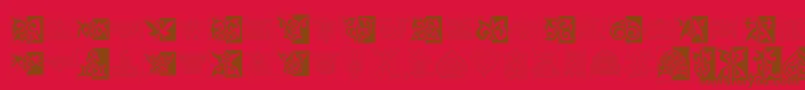 Prt Ornament2 Font – Brown Fonts on Red Background