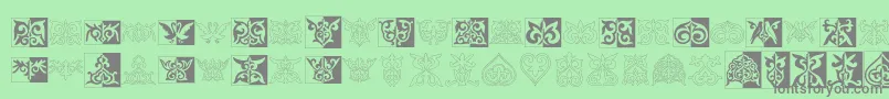 Prt Ornament2 Font – Gray Fonts on Green Background