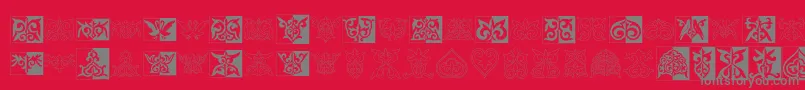 Prt Ornament2-Schriftart – Graue Schriften auf rotem Hintergrund