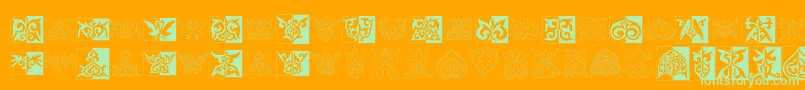 Prt Ornament2 Font – Green Fonts on Orange Background