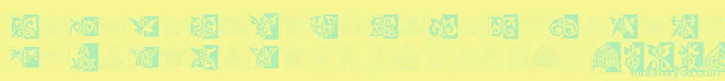 Prt Ornament2 Font – Green Fonts on Yellow Background