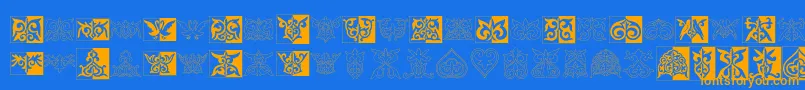 Prt Ornament2 Font – Orange Fonts on Blue Background