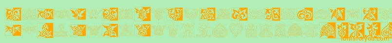 Prt Ornament2 Font – Orange Fonts on Green Background