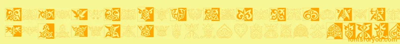 Prt Ornament2 Font – Orange Fonts on Yellow Background