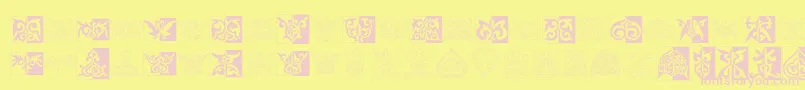 Prt Ornament2 Font – Pink Fonts on Yellow Background
