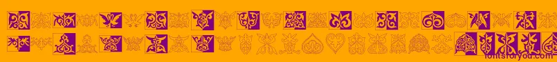 Prt Ornament2 Font – Purple Fonts on Orange Background