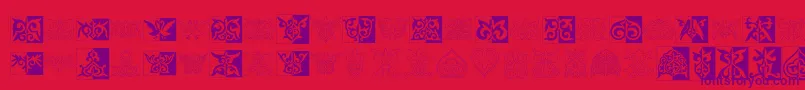 Prt Ornament2 Font – Purple Fonts on Red Background
