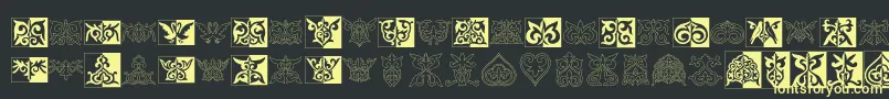 Czcionka Prt Ornament2 – żółte czcionki na czarnym tle