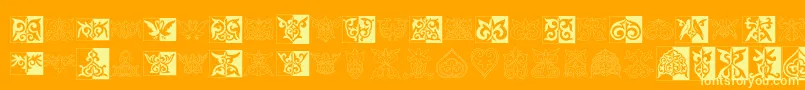 Prt Ornament2 Font – Yellow Fonts on Orange Background