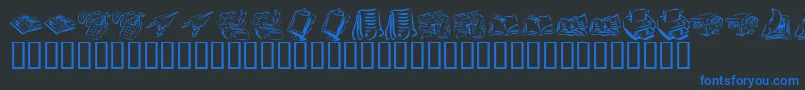 KrOffice Font – Blue Fonts on Black Background