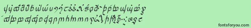 Шрифт GreifswalderTengwar – чёрные шрифты на зелёном фоне