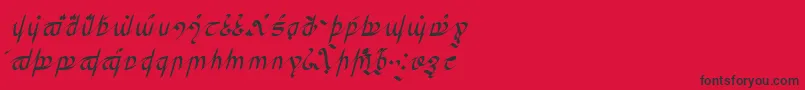 GreifswalderTengwar-Schriftart – Schwarze Schriften auf rotem Hintergrund