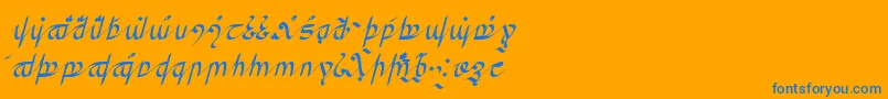 フォントGreifswalderTengwar – オレンジの背景に青い文字