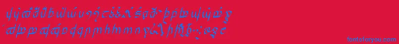 GreifswalderTengwar-Schriftart – Blaue Schriften auf rotem Hintergrund