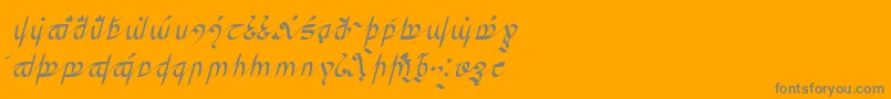 フォントGreifswalderTengwar – オレンジの背景に灰色の文字